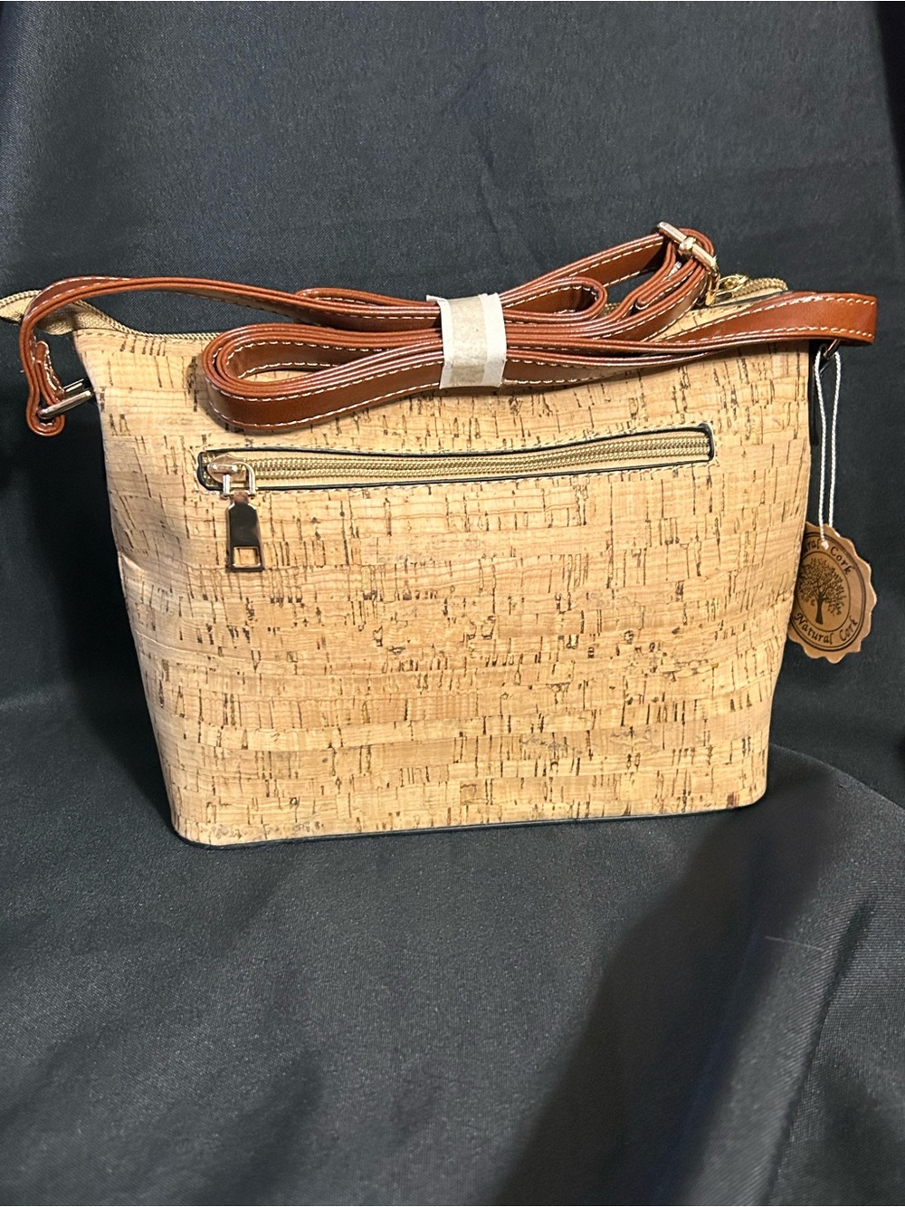 Natural Cork Women’s Multicolor Check Crossbody Bag NWT - Picture 2 of 7